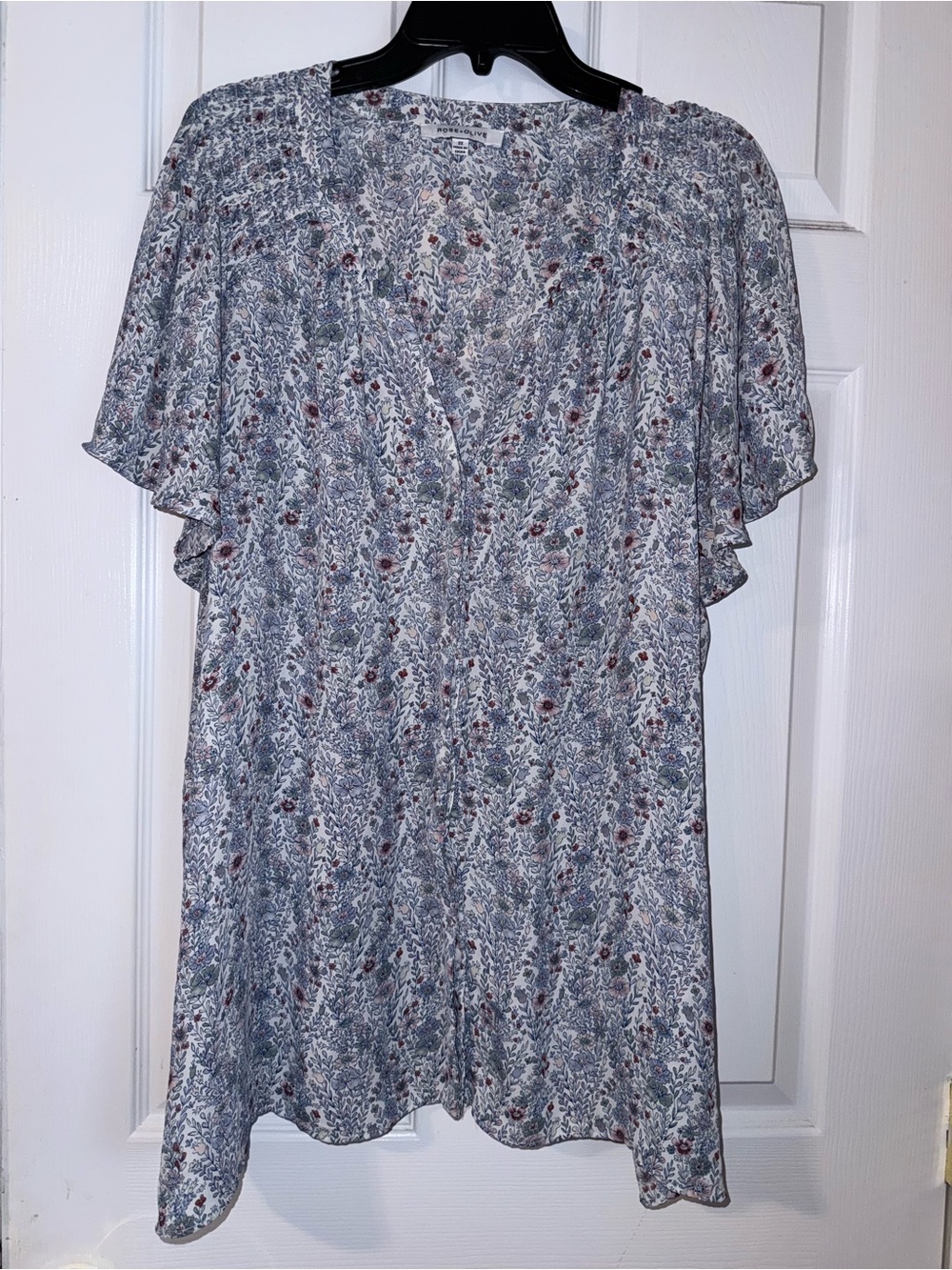 Rose & Olive Pastel Floral Scoop Neck Top
